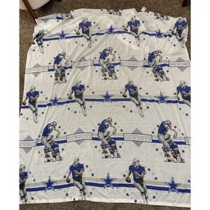 Vtg 1992 DALLAS COWBOYS Football NFL Flat TWlN Bed Sheet Fabric 90x60 Inches
